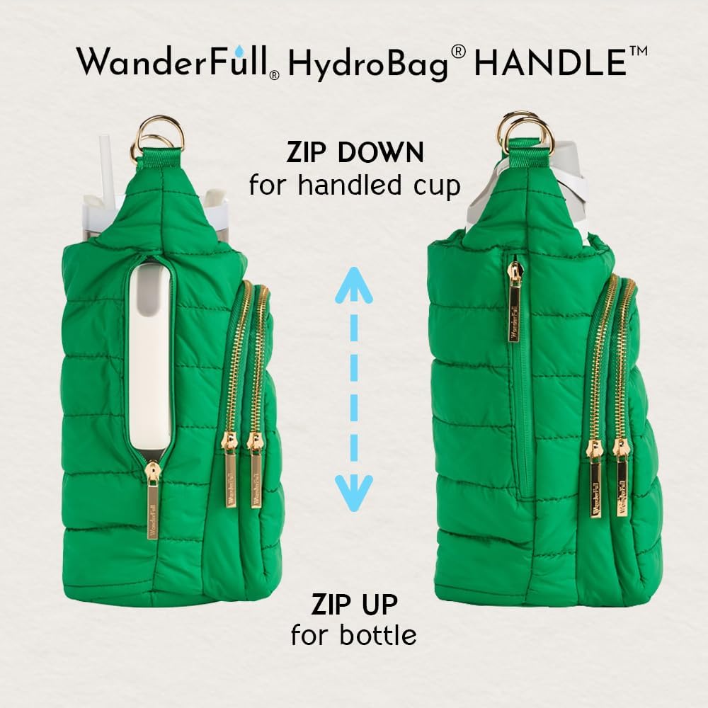 HydroBag® HANDLE®- Kelly Green with Pink and Green Striped Strap