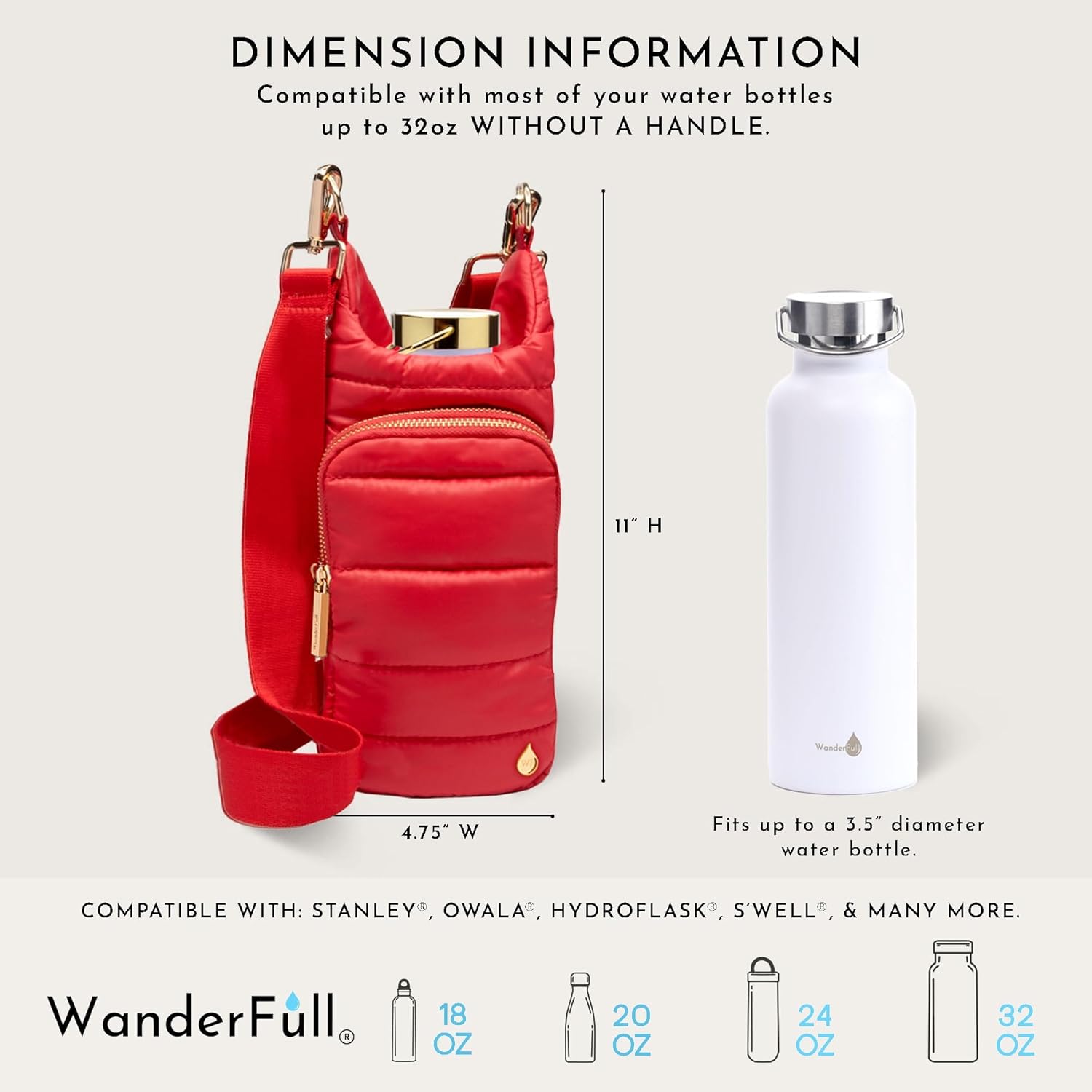Poppy Red HydroBag® with Solid Strap