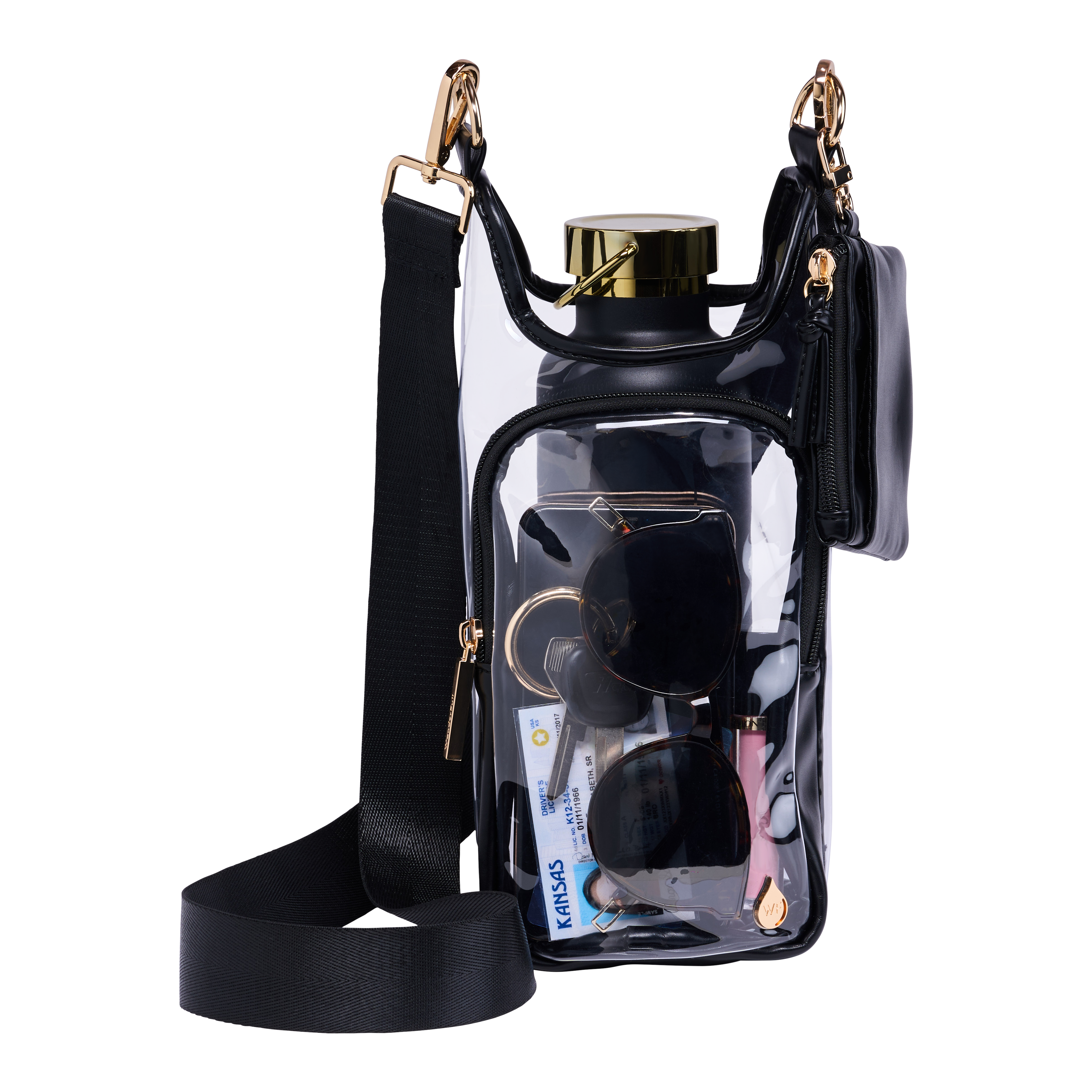 Clear HydroBag® Stadium with Black Trim and Matching Pouch