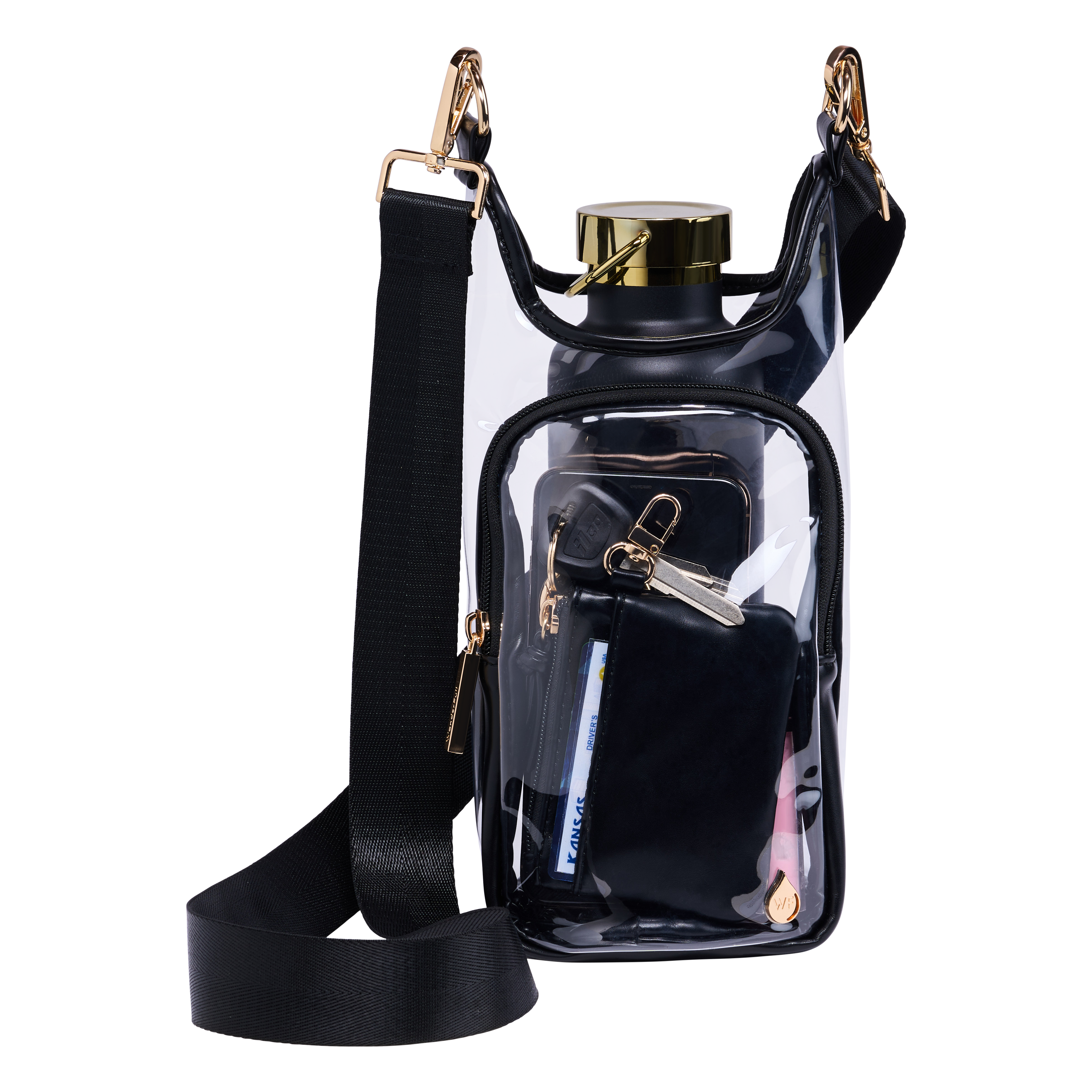 Clear HydroBag® Stadium with Black Trim and Matching Pouch