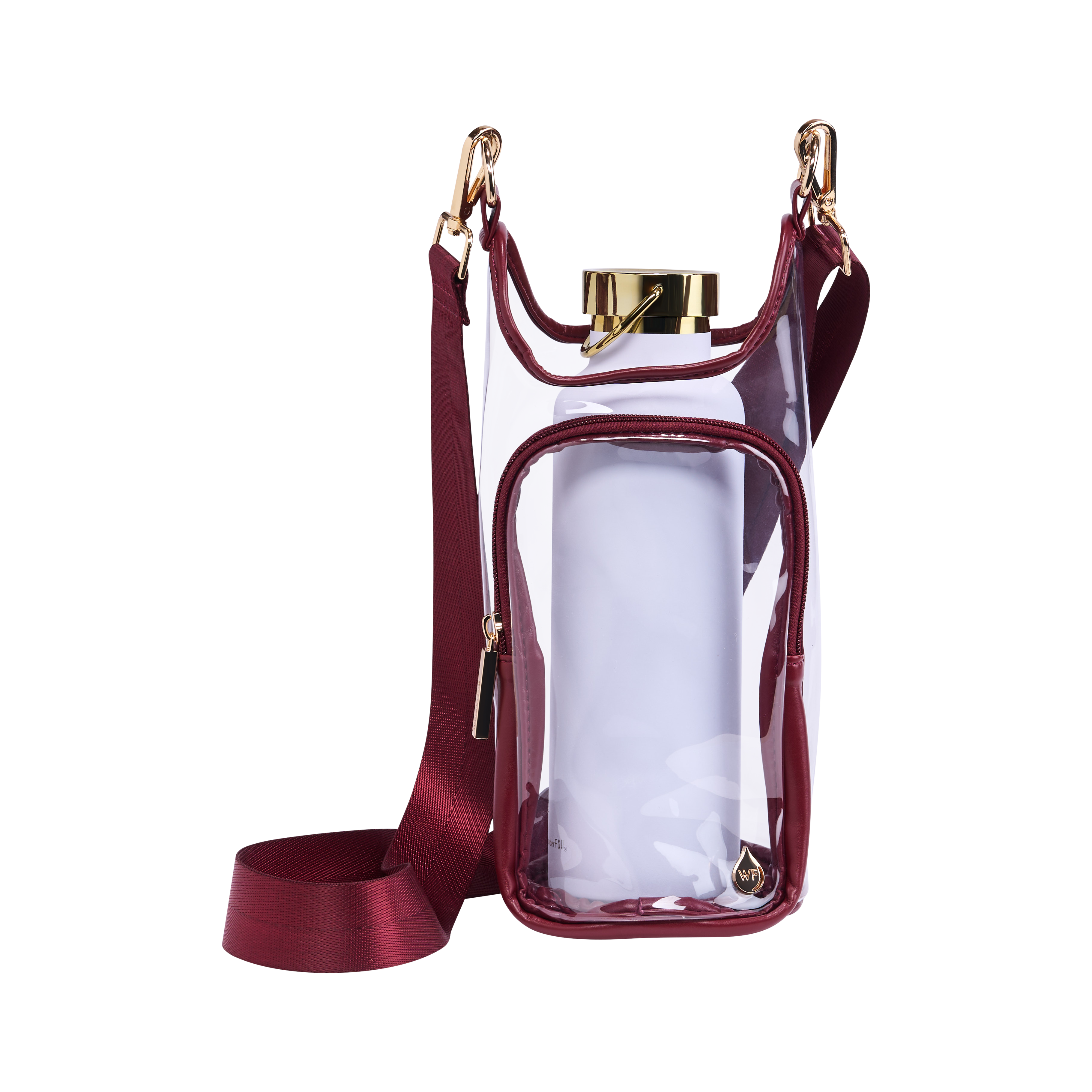 Clear HydroBag® Stadium with Maroon Trim and Matching Pouch