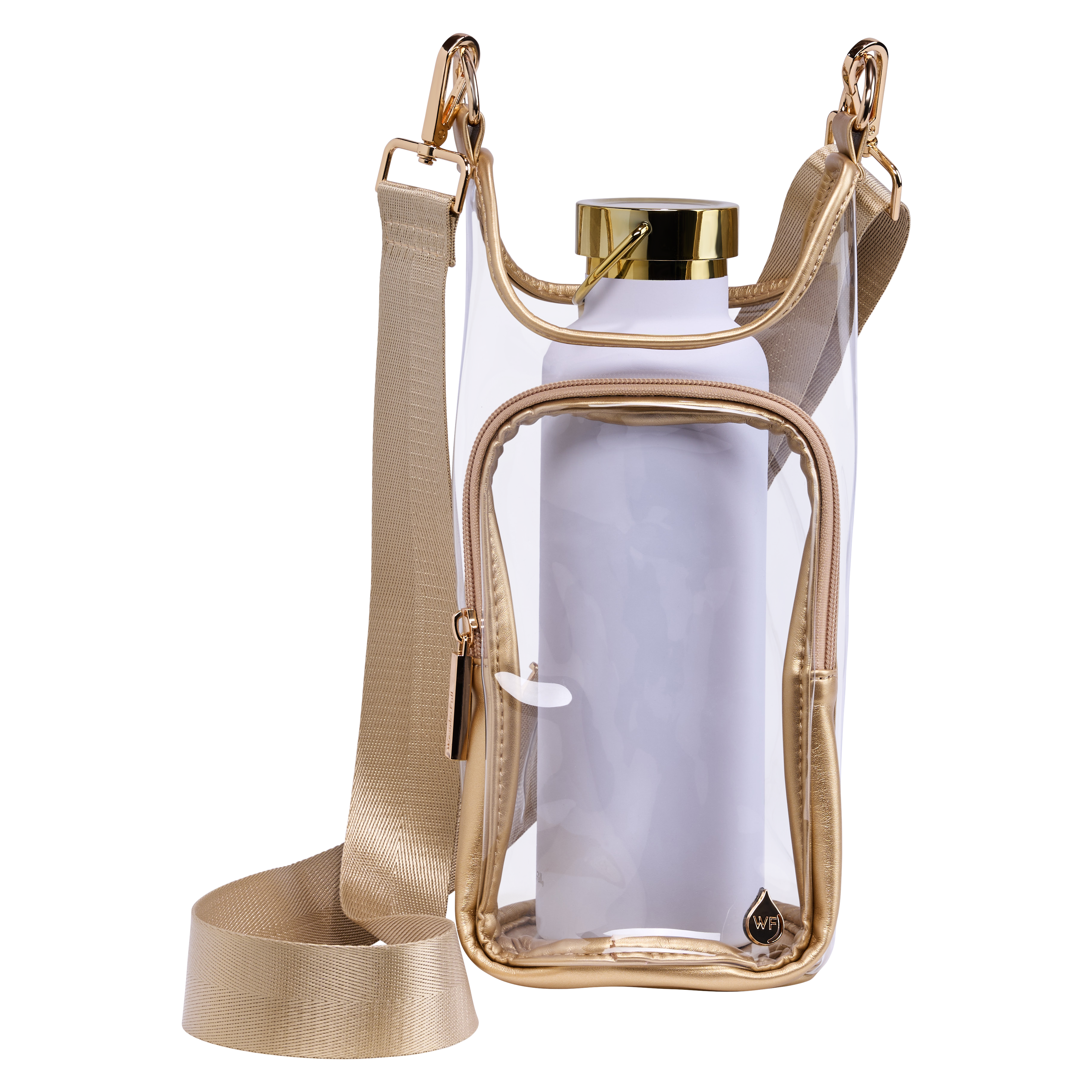 Clear HydroBag® Stadium with Gold Trim and Matching Pouch
