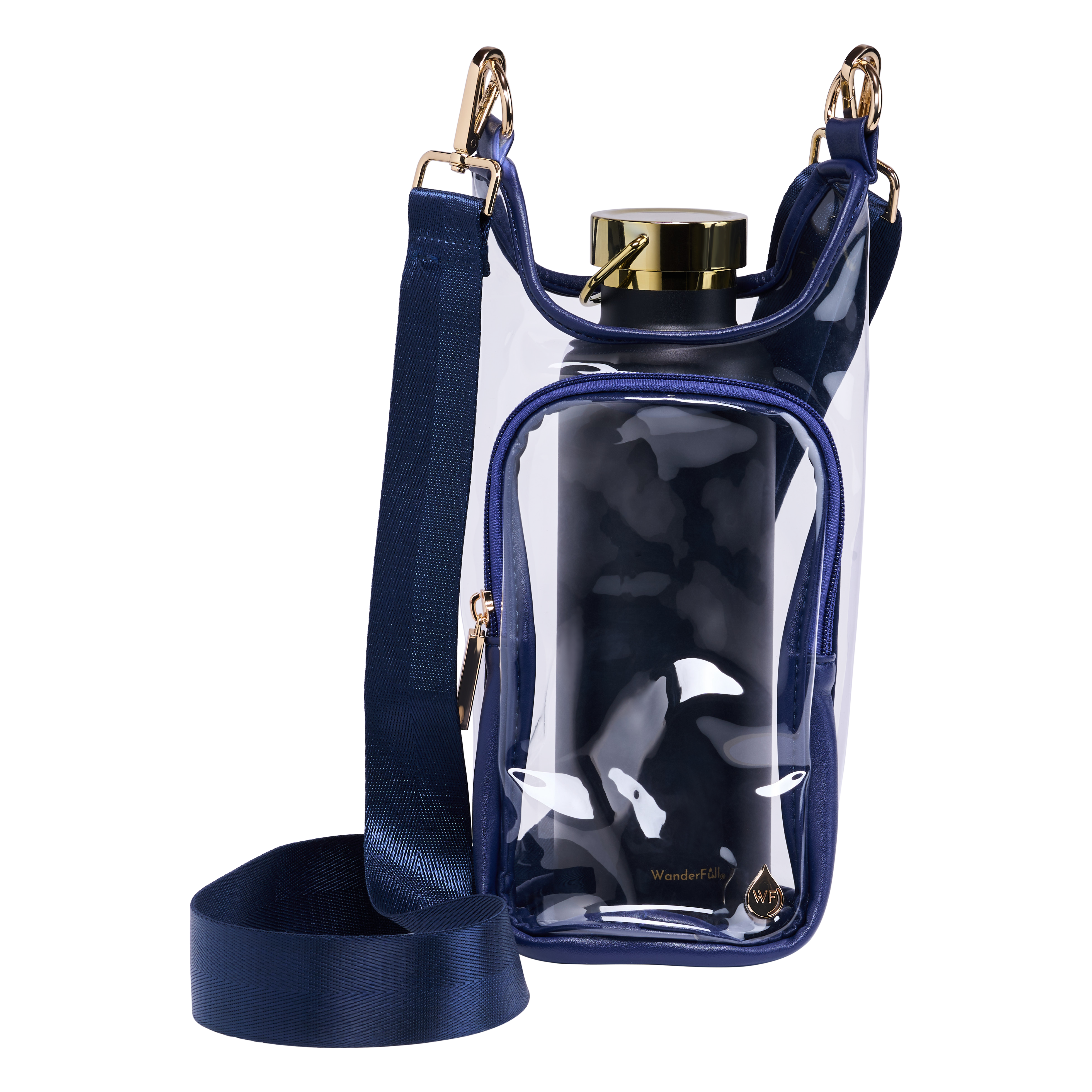 Clear HydroBag® Stadium with Navy Trim and Matching Pouch