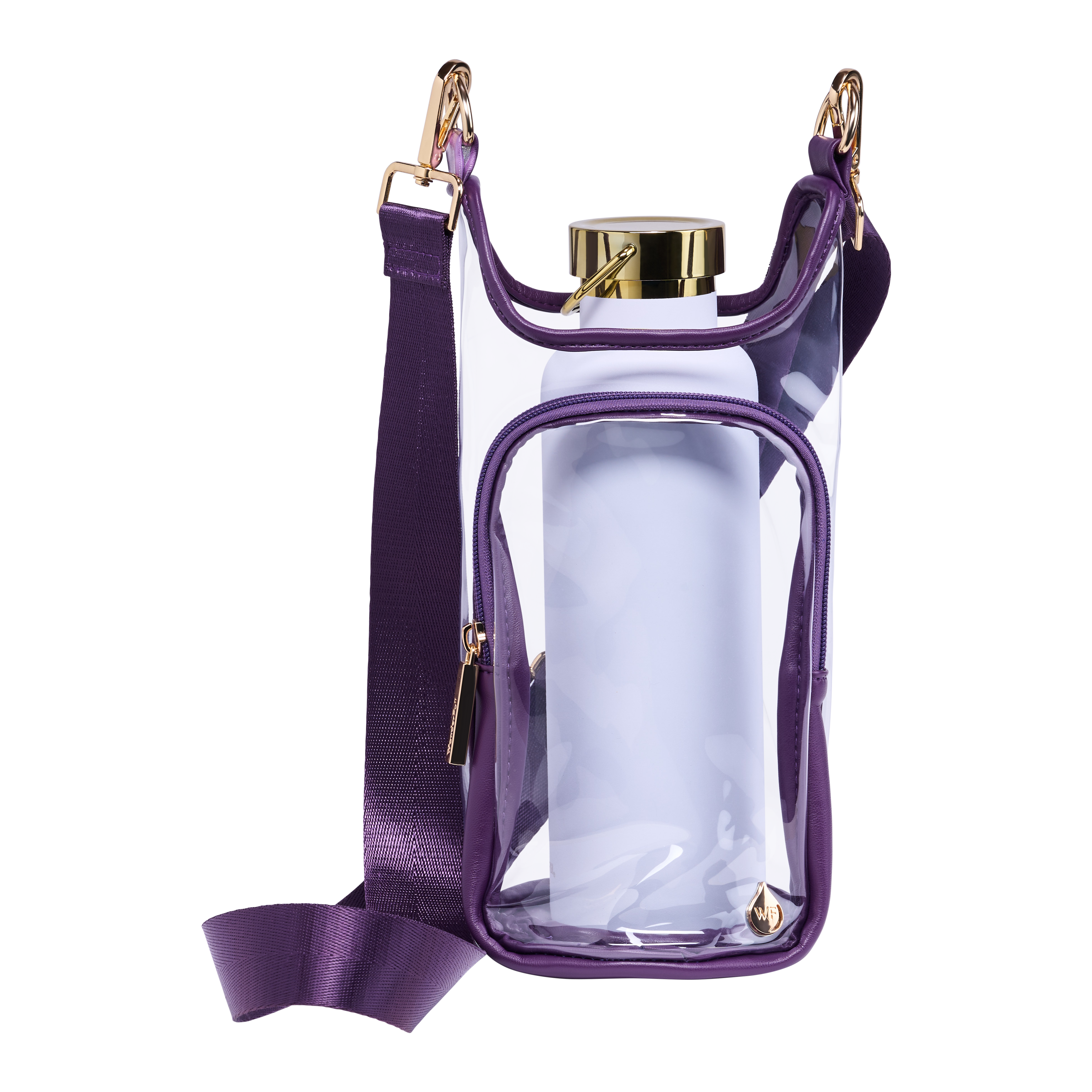 Clear HydroBag® Stadium with Purple Trim and Matching Pouch