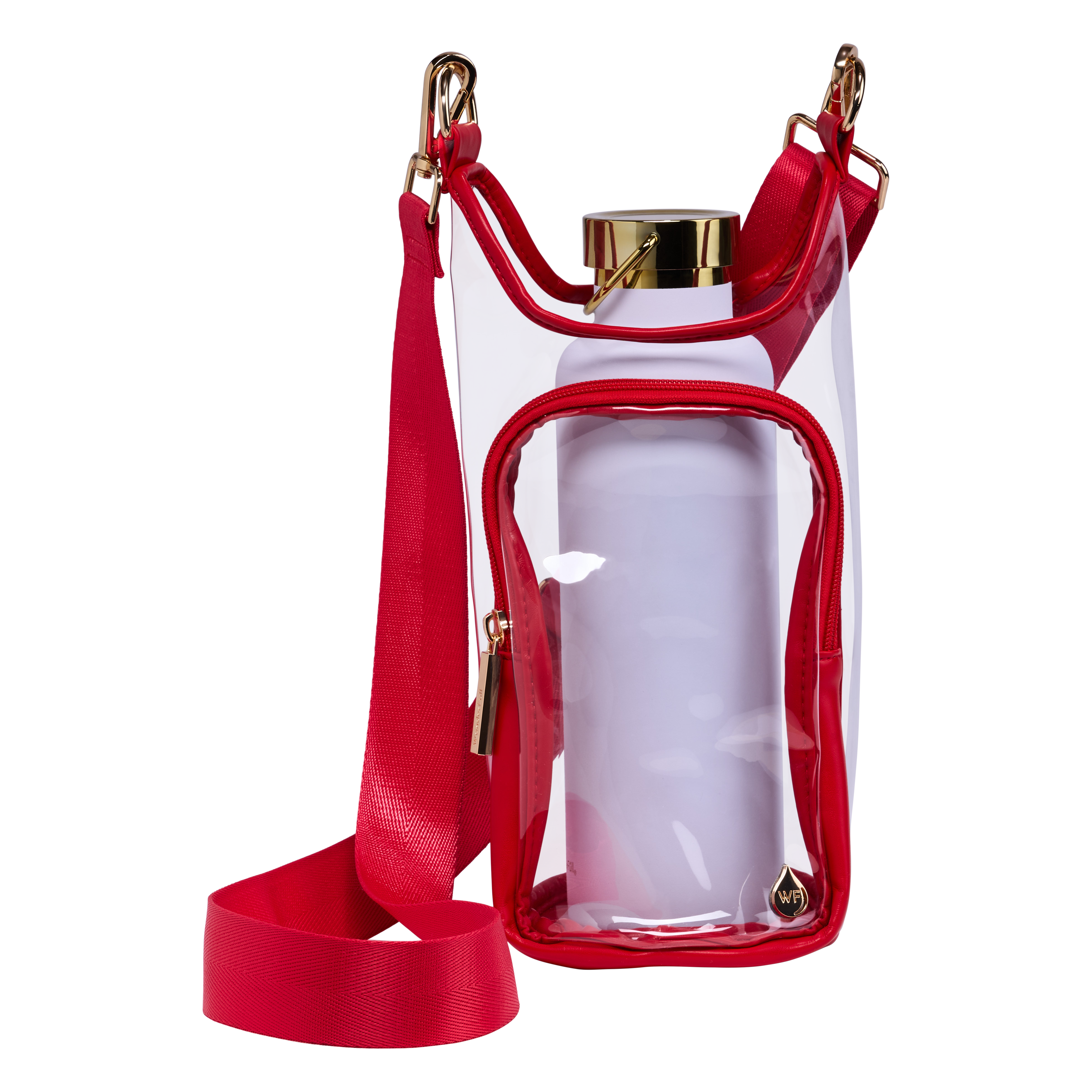 Clear HydroBag® Stadium with Red Trim and Matching Pouch