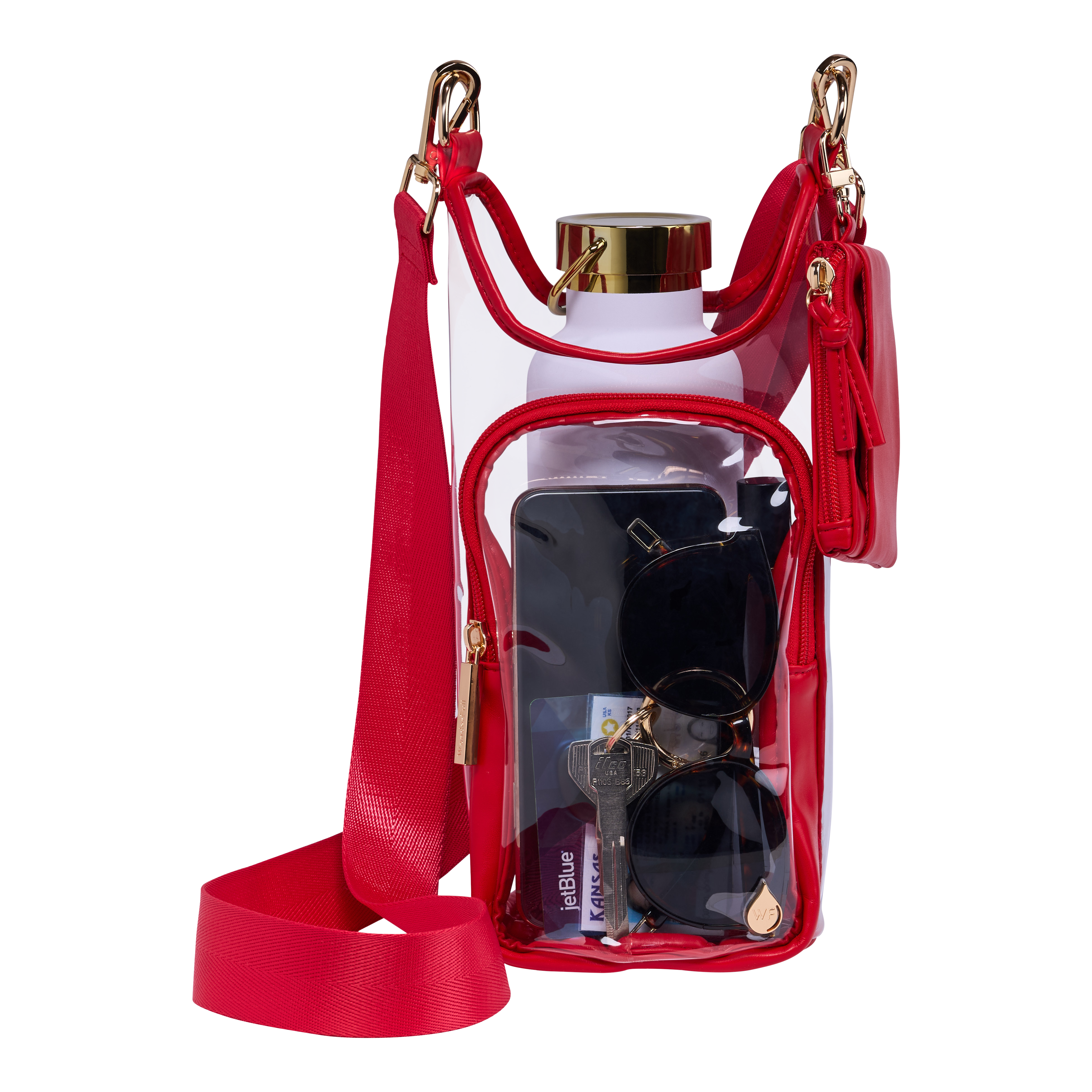Clear HydroBag® Stadium with Red Trim and Matching Pouch
