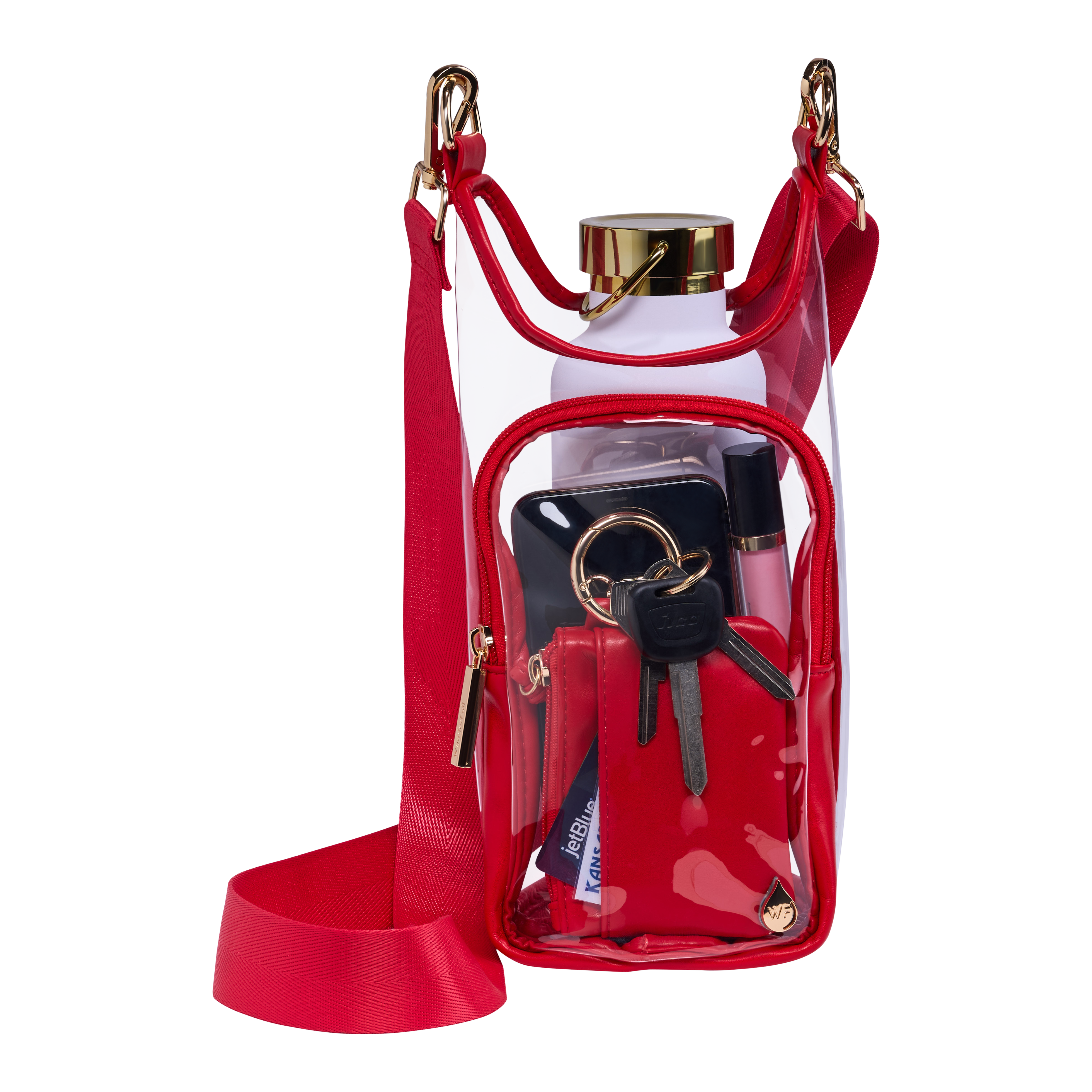 Clear HydroBag® Stadium with Red Trim and Matching Pouch