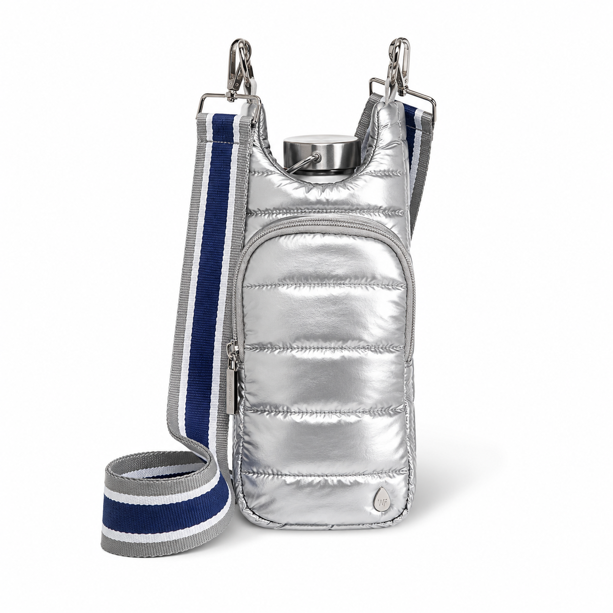 Navy/Gray Strap with Silver Hardware