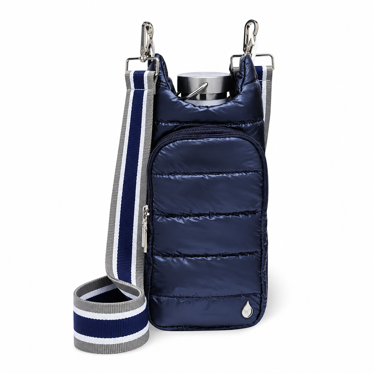 Navy/Gray Strap with Silver Hardware