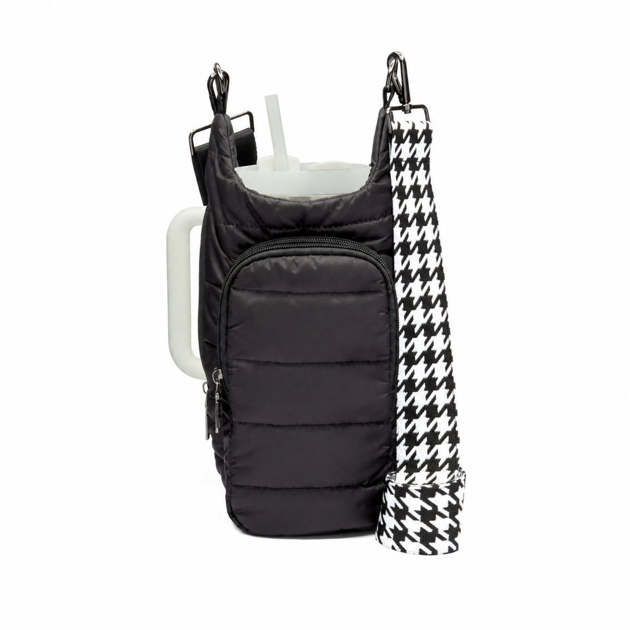 HydroBag® HANDLE- Black Matte with Houndstooth Strap