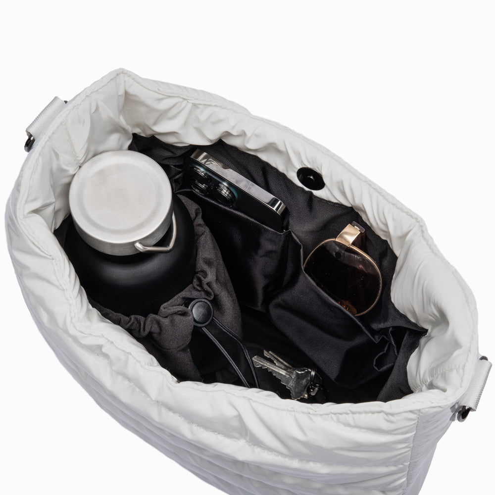 No Logo- White Glossy HydroDouble® Crossbody Bag- Final Sale