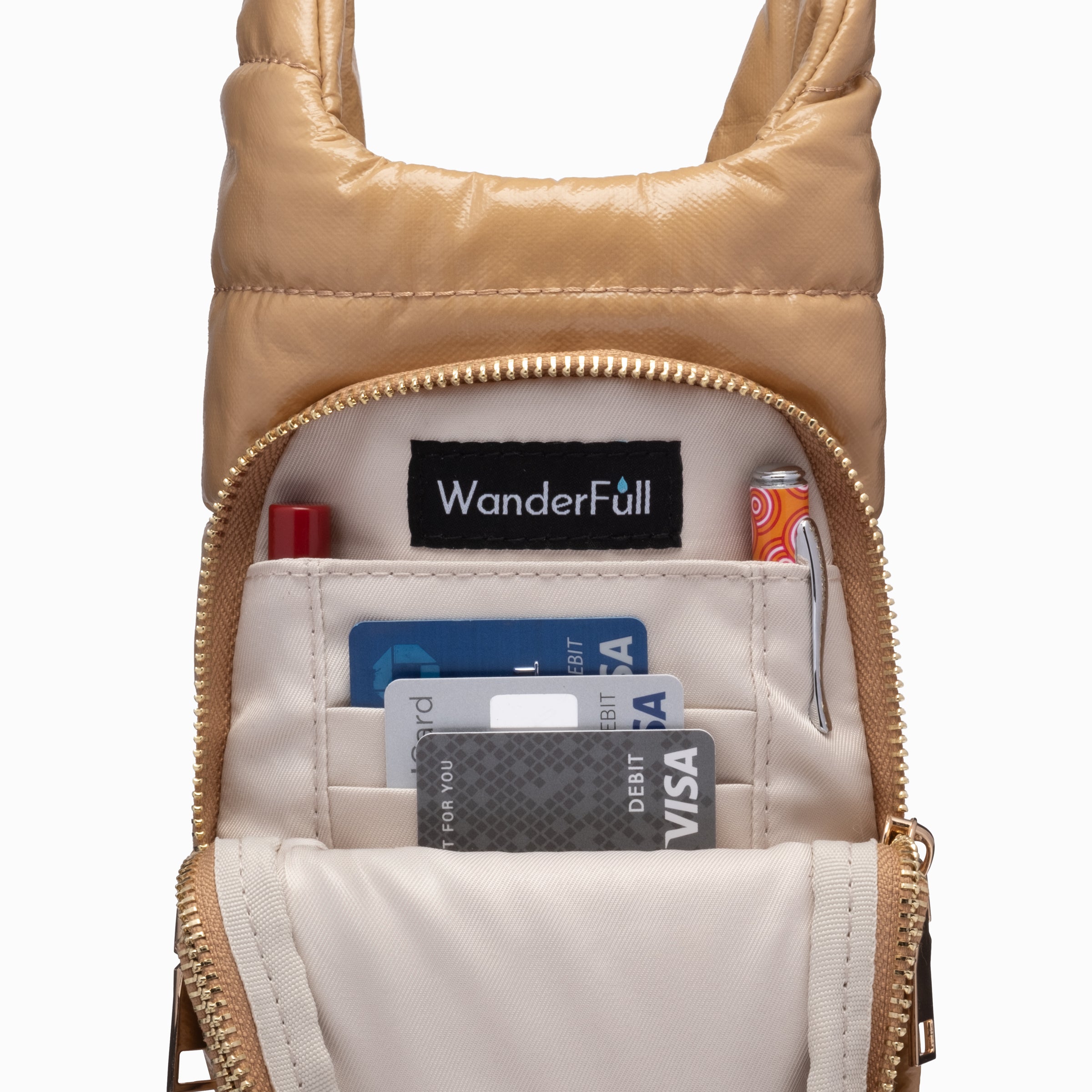 Camel Glossy HydroBag with Camel Patterned Strap