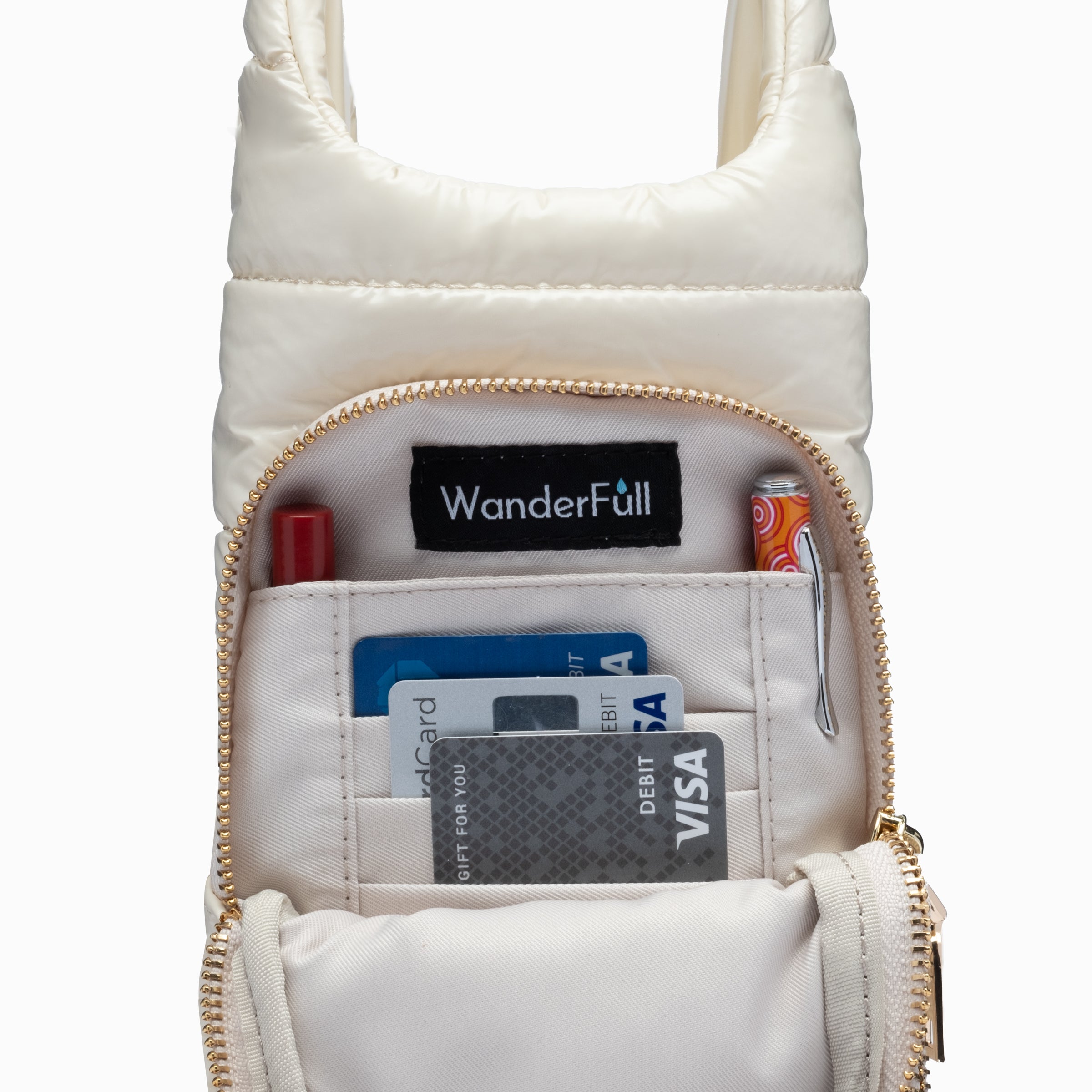 No Logo - Ivory Glossy HydroBag™ with Solid Matching Strap