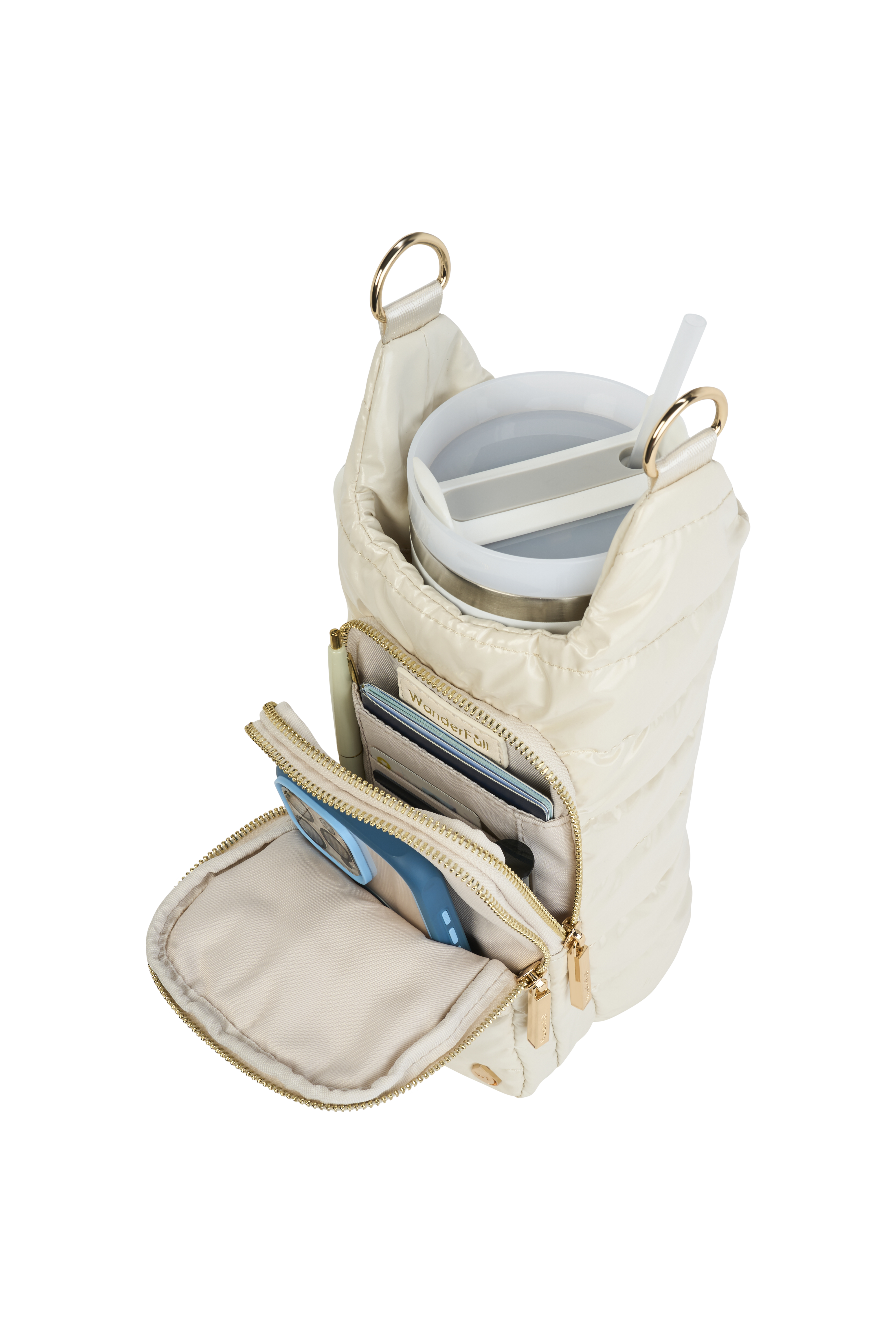 HydroBag® HANDLE™ - Ivory Lacquer with Solid Vegan Leather Trimmed Strap