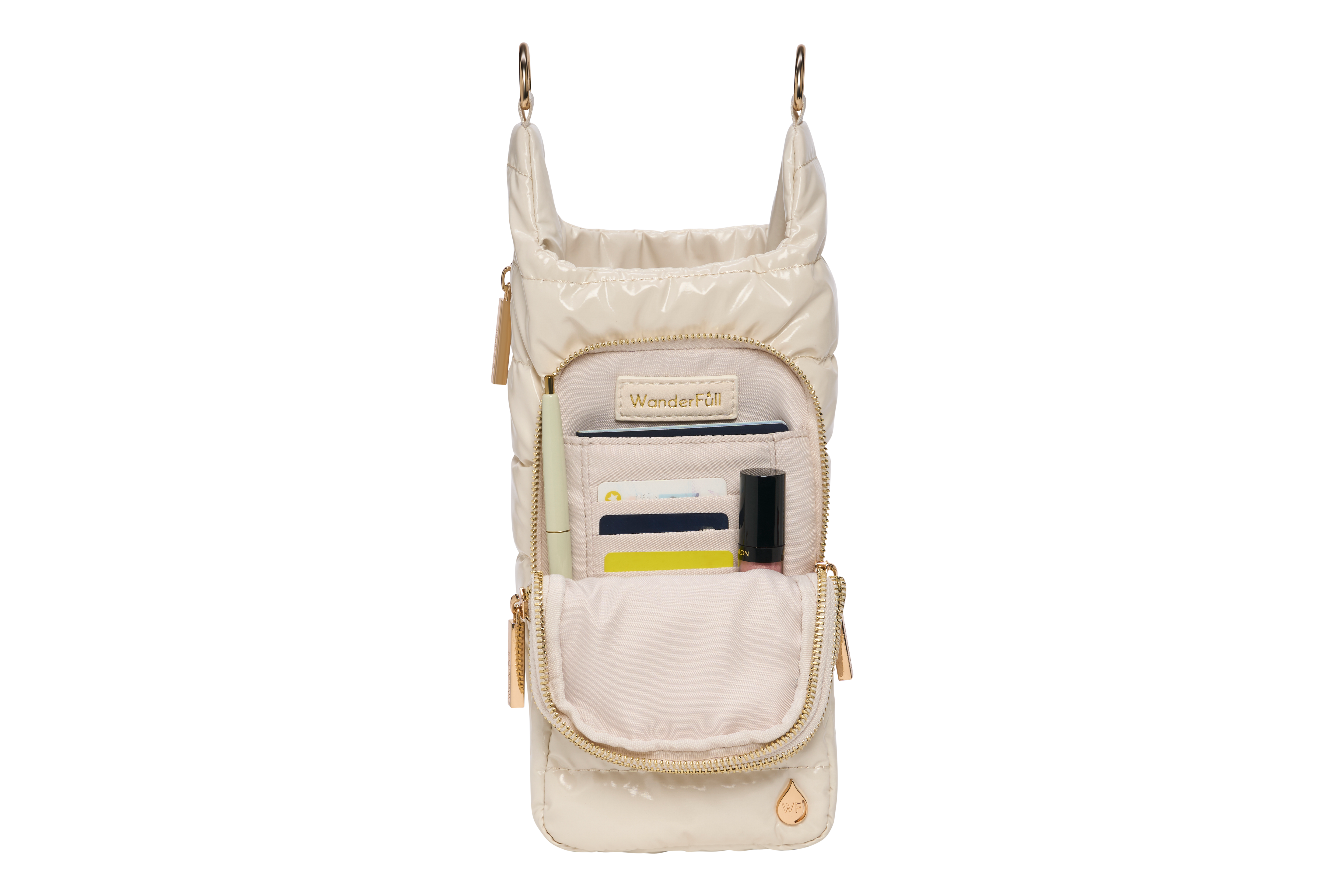 HydroBag® HANDLE™ - Ivory Lacquer with Solid Vegan Leather Trimmed Strap