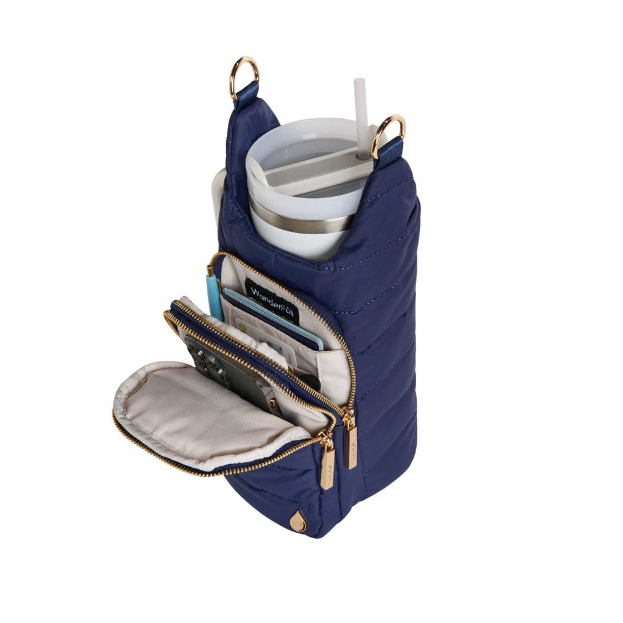 HydroBag® HANDLE™- Island Navy Matte with Pink and Navy Strap