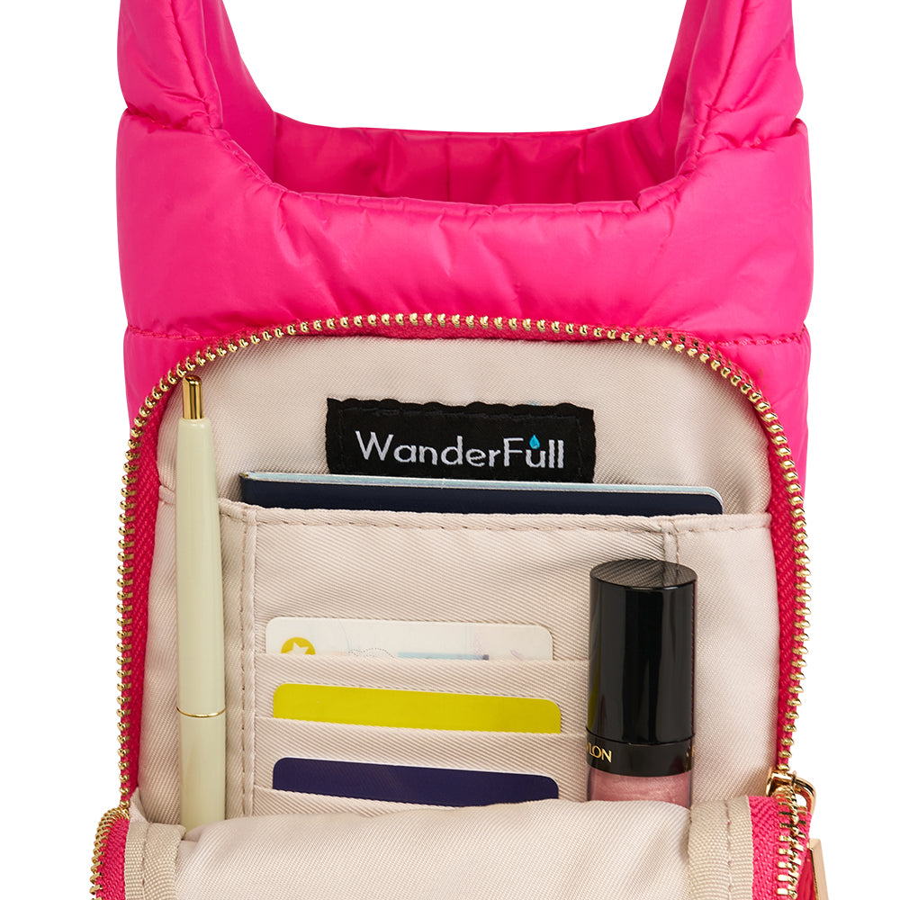 Bright Pink HydroBag® with Pink and Cream Patterned Strap