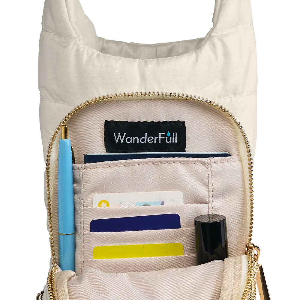 No Logo- Ivory Glossy HydroBag™ with Light Patterned Strap