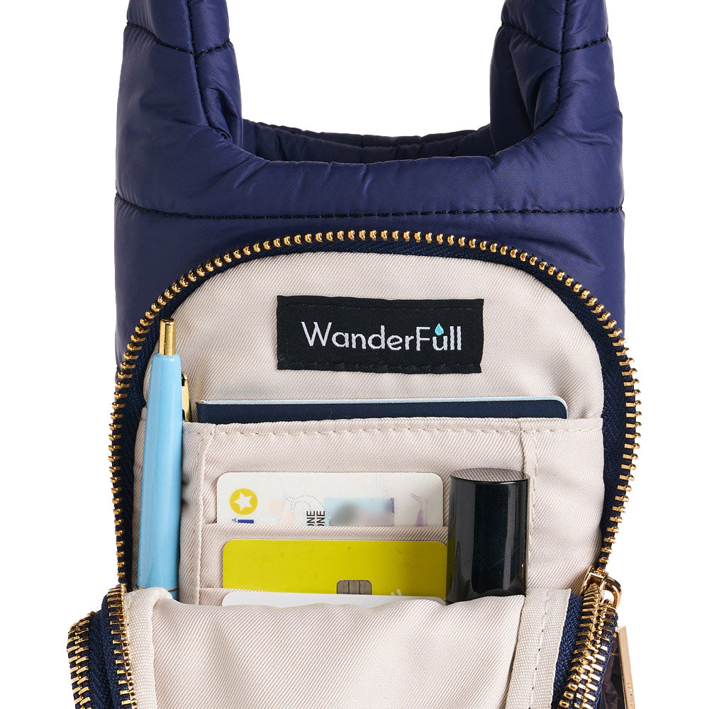 Navy Blue Matte HydroBag® with Navy/Gold Strap