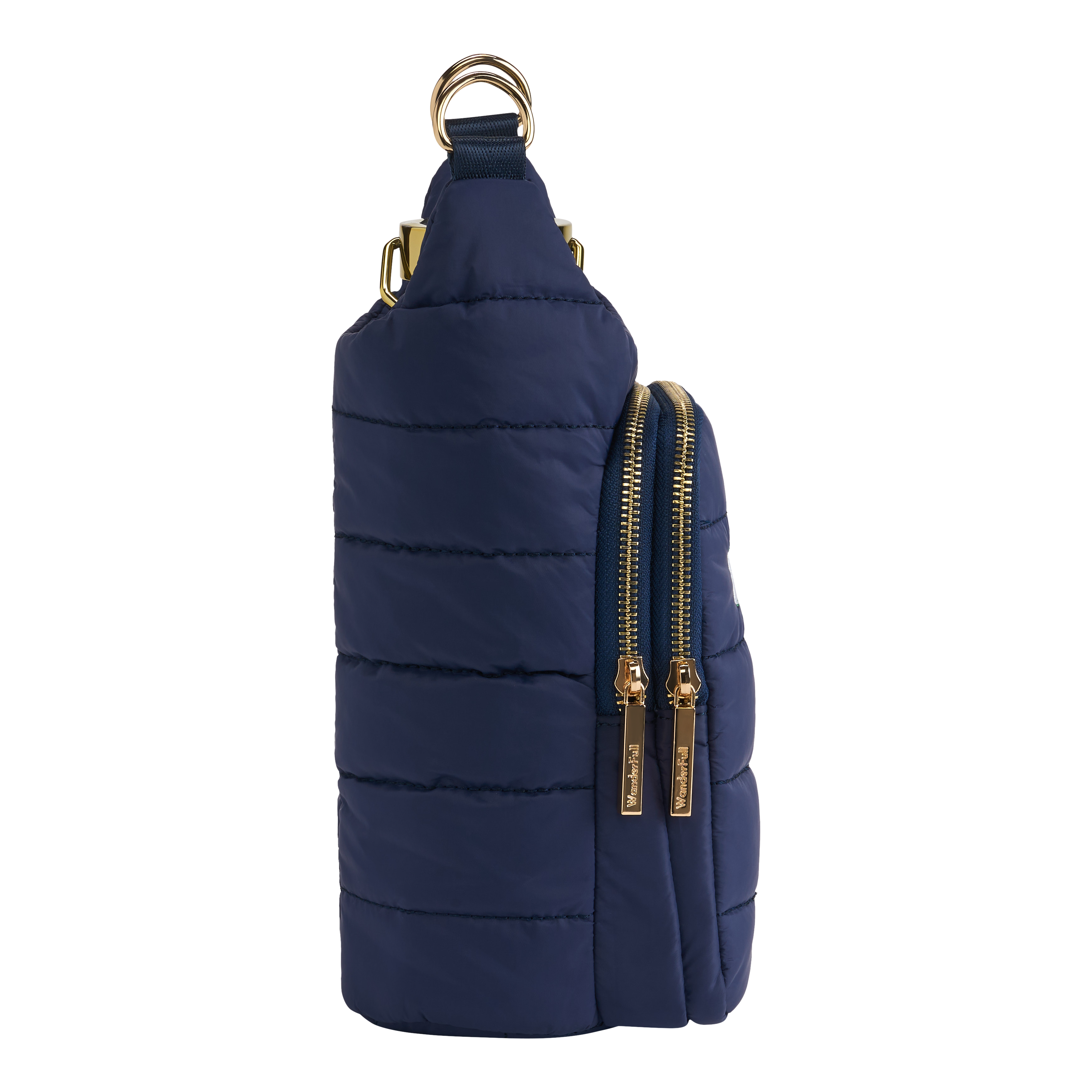Navy HydroBag with Mahjong Embroidery and Navy, Green, White Strap
