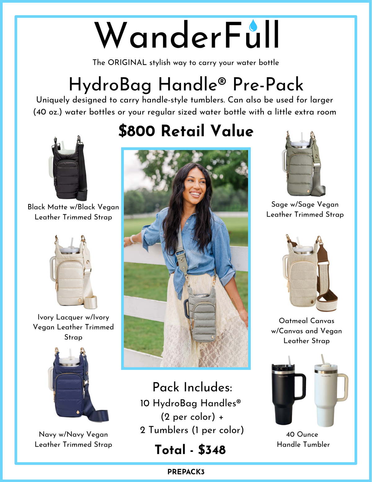 Prepack 3 Bundle- HydroBag Handle