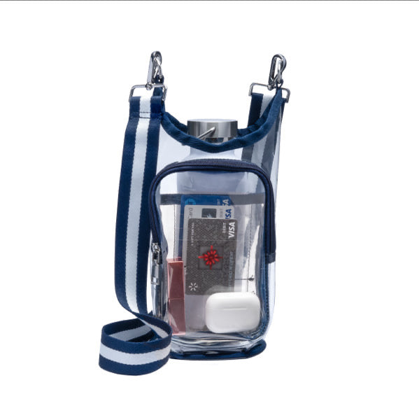 Clear Stadium HydroBag with Navy Trim