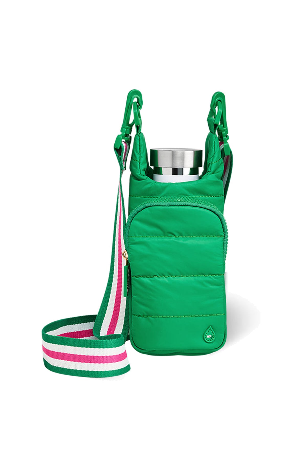 WanderFull® Mini HydroBag® for Kids – Kelly Green Quilted Crossbody Water Bottle Bag