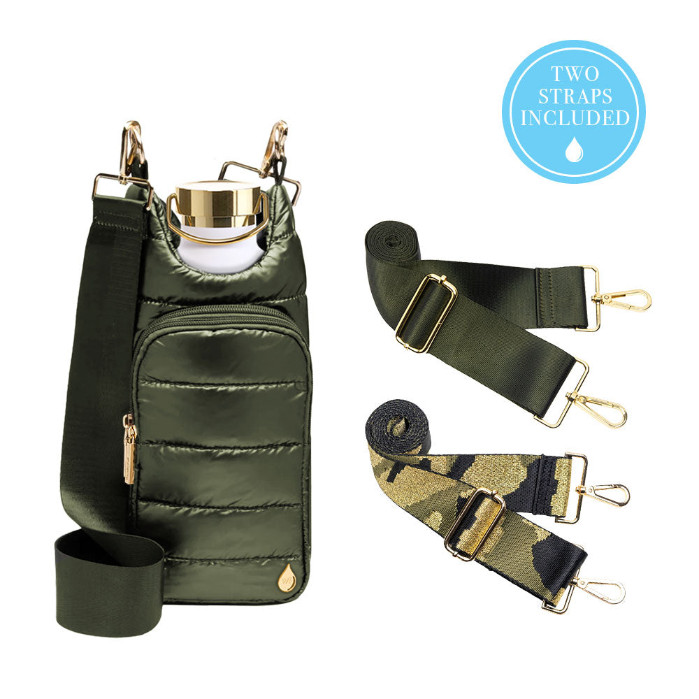 Army Green Shiny HydroBag® Bundle with Solid and Camo Strap