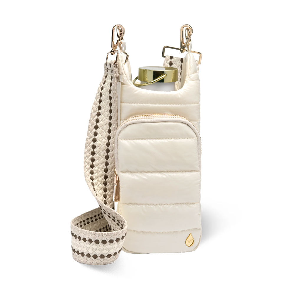 Ivory Glossy HydroBag® with Light Patterned Strap