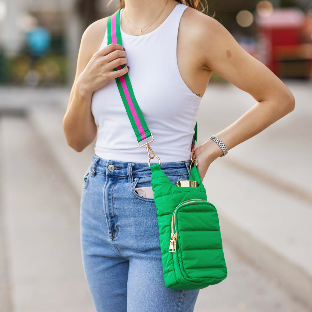 Kelly Green Matte HydroBag® with Pink/Green Strap