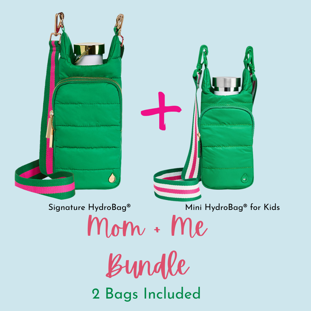 Mom and Me Bundle - Kelly Green HydroBag® and matching Mini HydroBag® For Kids