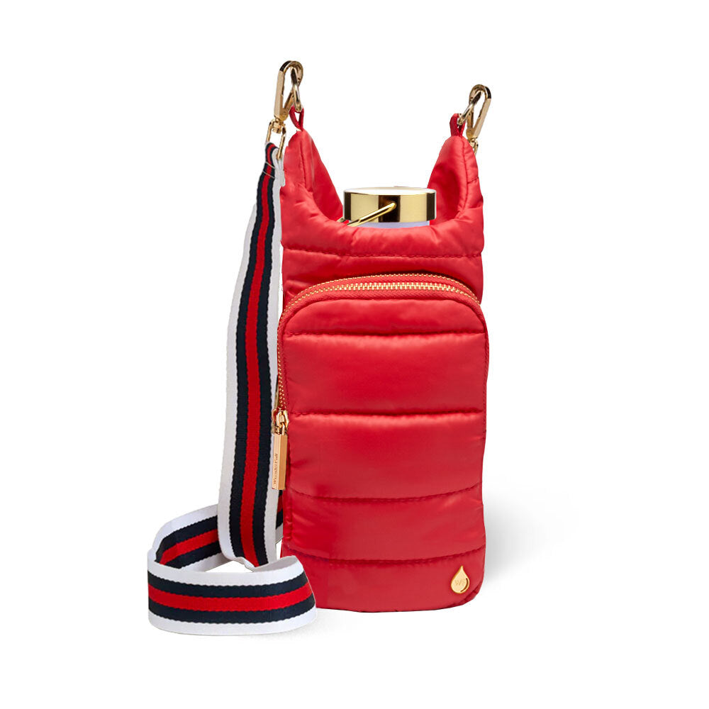 Poppy Red HydroBag® with Red, White, Navy striped Strap