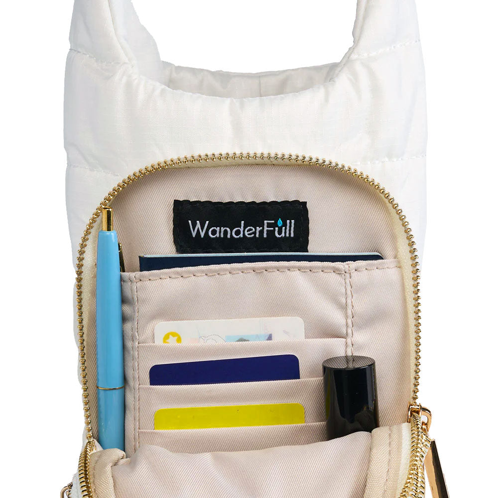 White HydroBag® with Pickleball Embroidery and Striped Strap