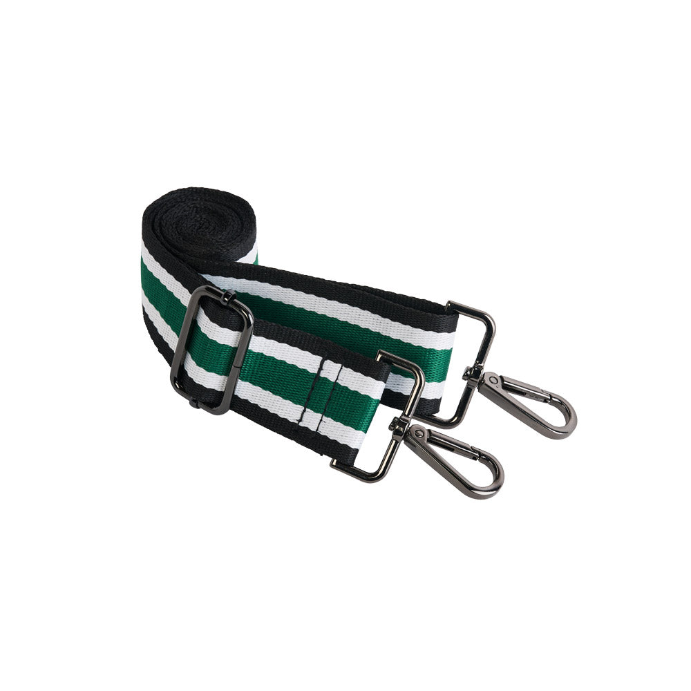 Black Coated Perforated Neoprene HydroBag® with Green, Black, White Striped Strap