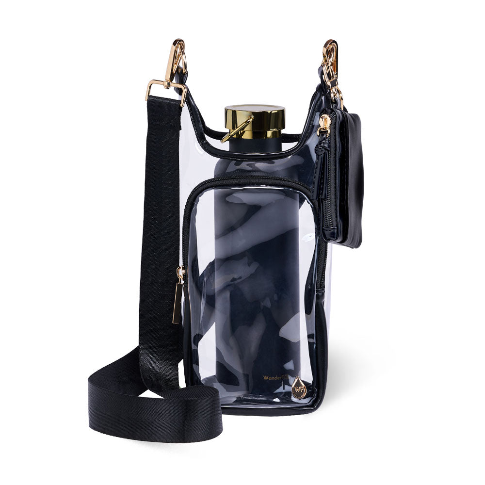 Clear HydroBag® Stadium with Black Trim and Matching Pouch
