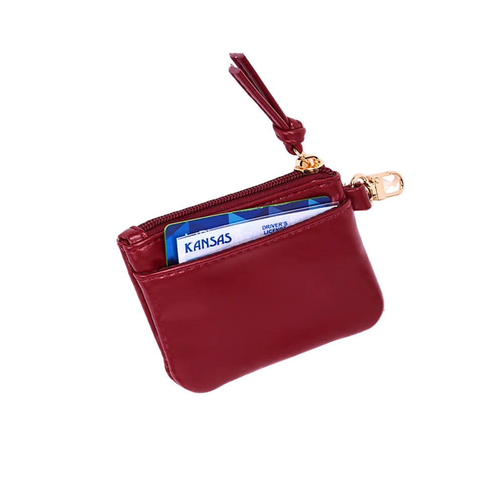 Maroon Vegan Leather RFID Card Pouch