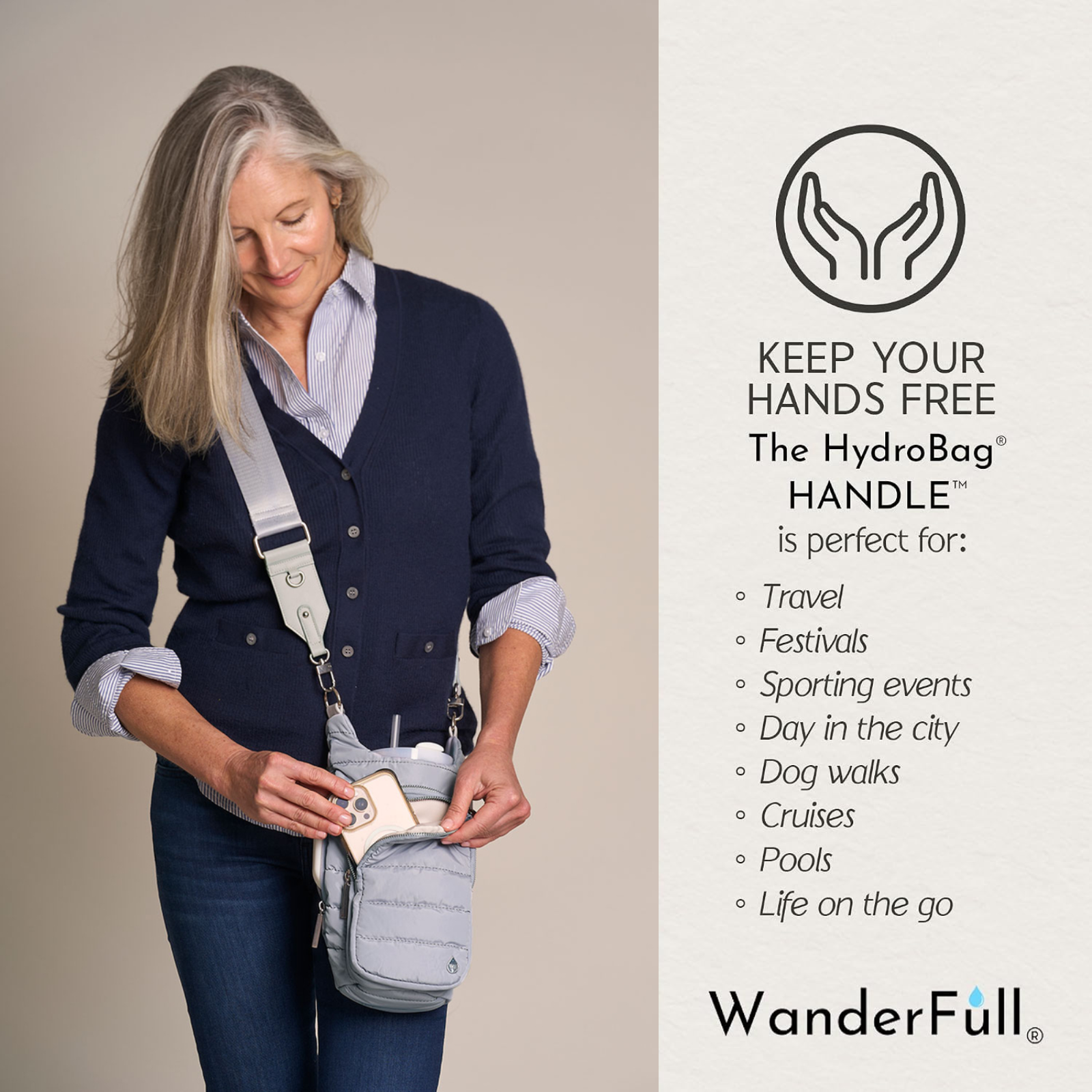 HydroBag® HANDLE® - Dove Grey