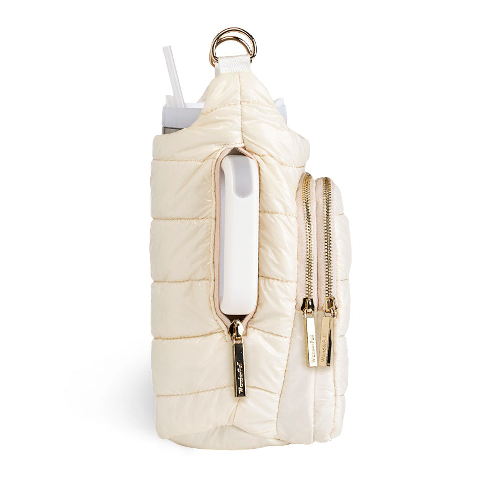 HydroBag® HANDLE™ - Ivory Glossy with Solid Vegan Leather Trimmed Strap