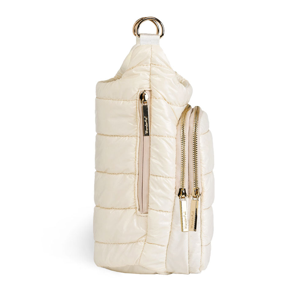 HydroBag® HANDLE™ - Ivory Glossy with Solid Vegan Leather Trimmed Strap