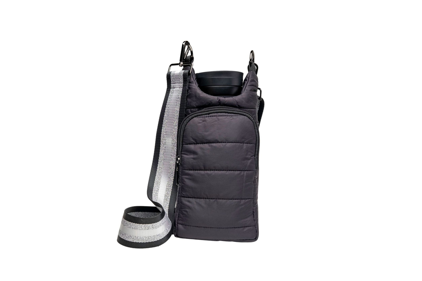 Wholesale - Silver and White Striped interchangeable strap with gunmetal hardware
