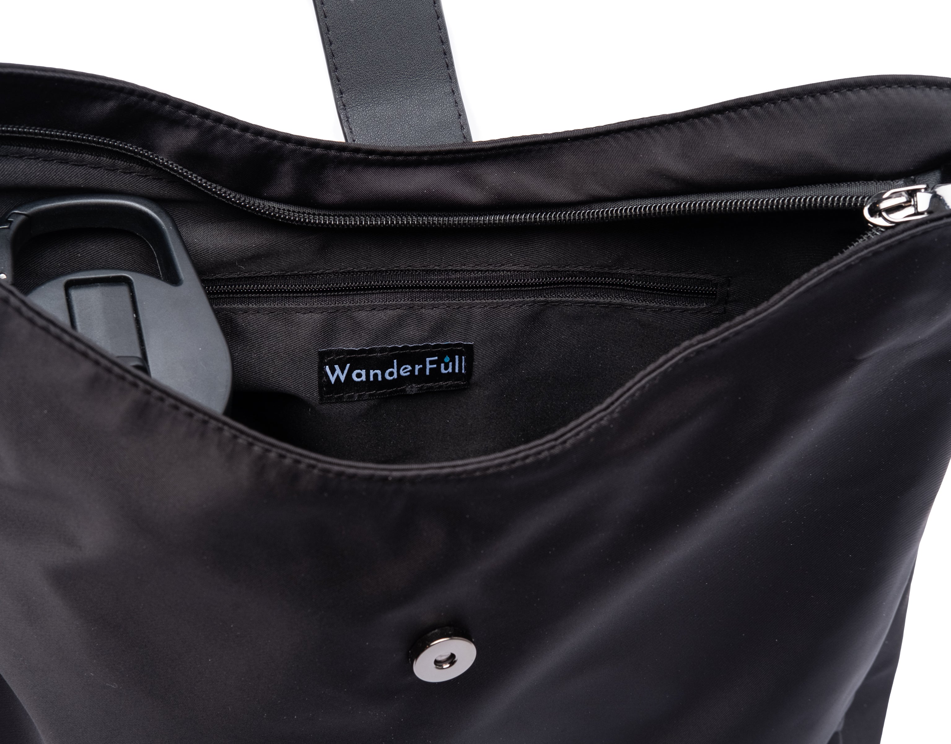 No Logo-Black HydroHobo® Bag with Gunmetal Hardware- Final sale