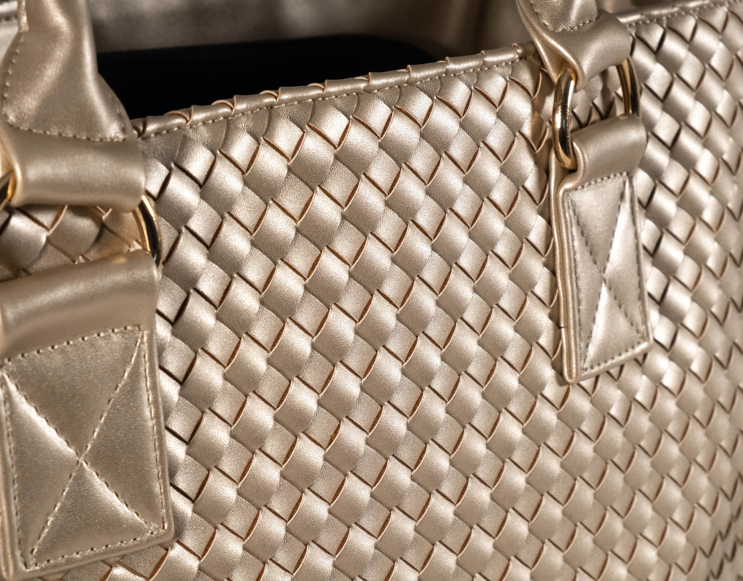Gold Woven HydroTote- Vegan leather