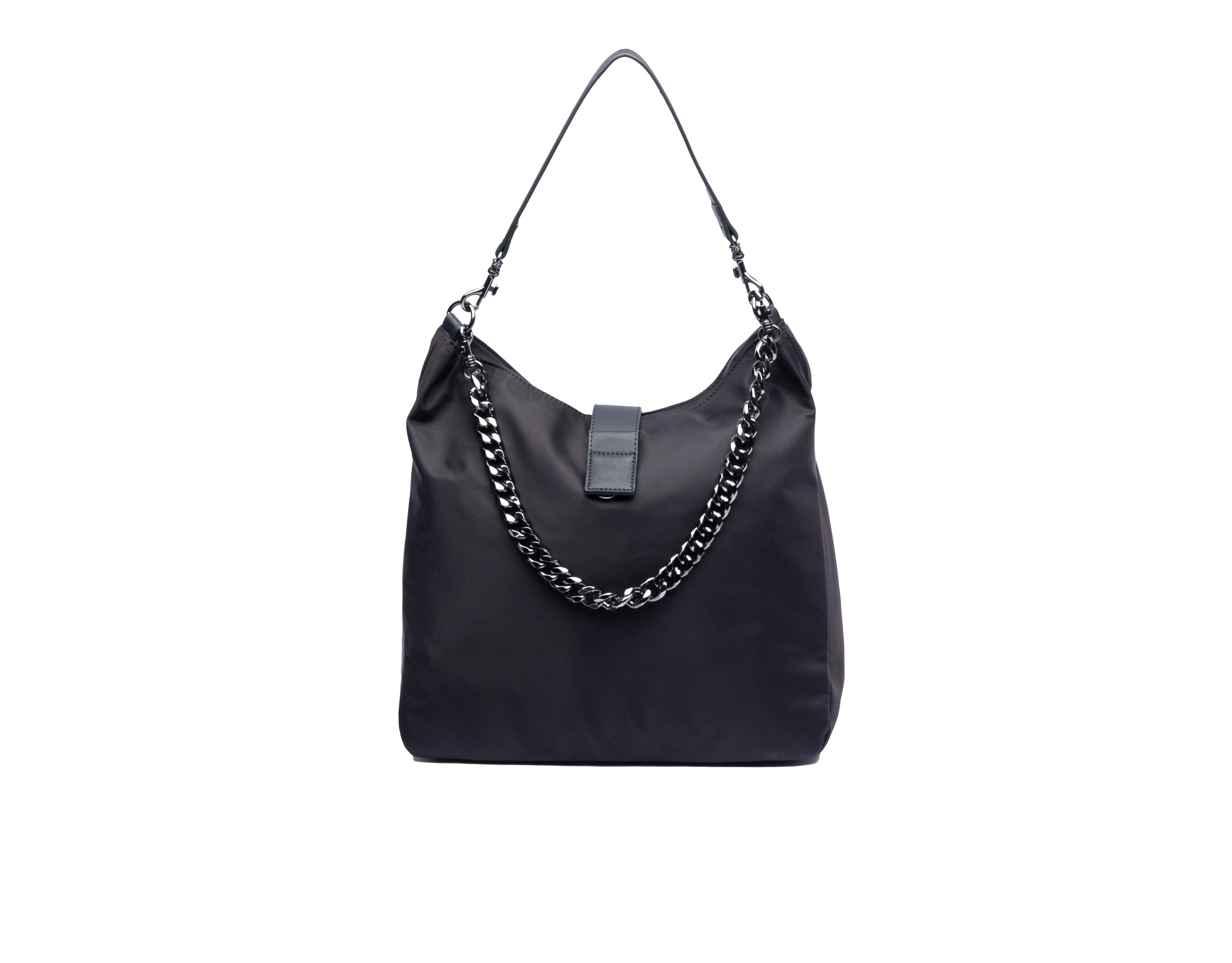 No Logo-Black HydroHobo® Bag with Gunmetal Hardware- Final sale