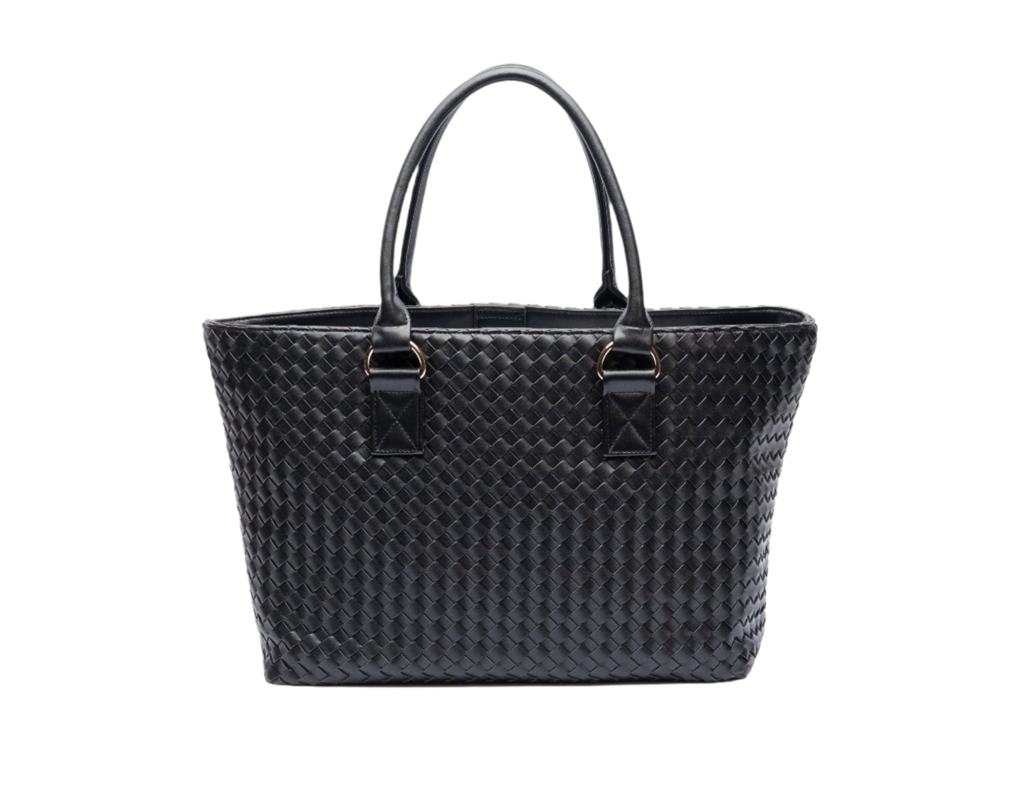 Black Woven HydroTote- Vegan leather