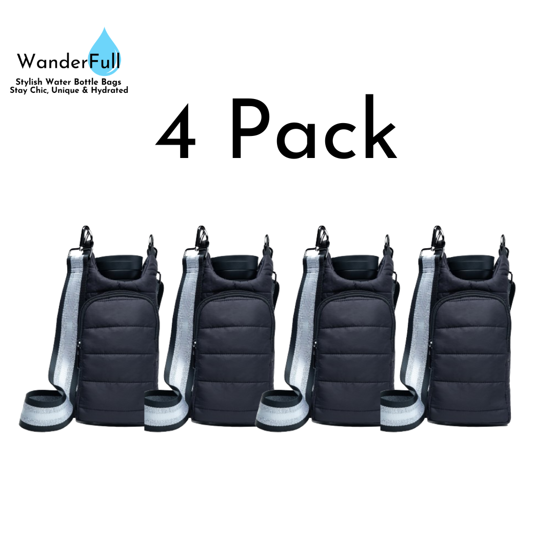 Wholesale Packs - Black Matte HydroBag™ with Silver Strap