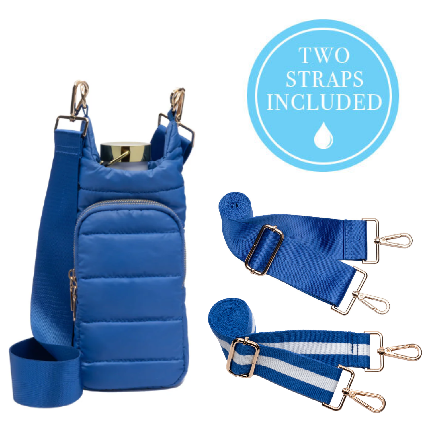 Lapis HydroBag with Solid Strap and Striped Strap Bundle