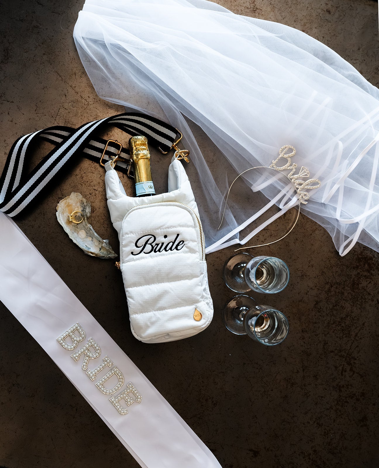 For the Bride-White Ripstop HydroBag® Monogrammed with "Bride"