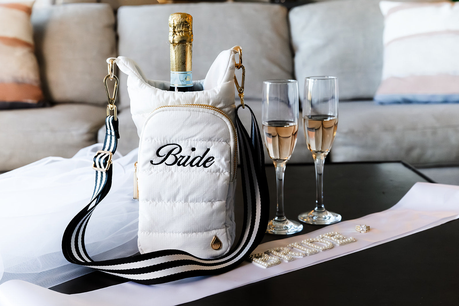 For the Bride-White Ripstop HydroBag® Monogrammed with "Bride"