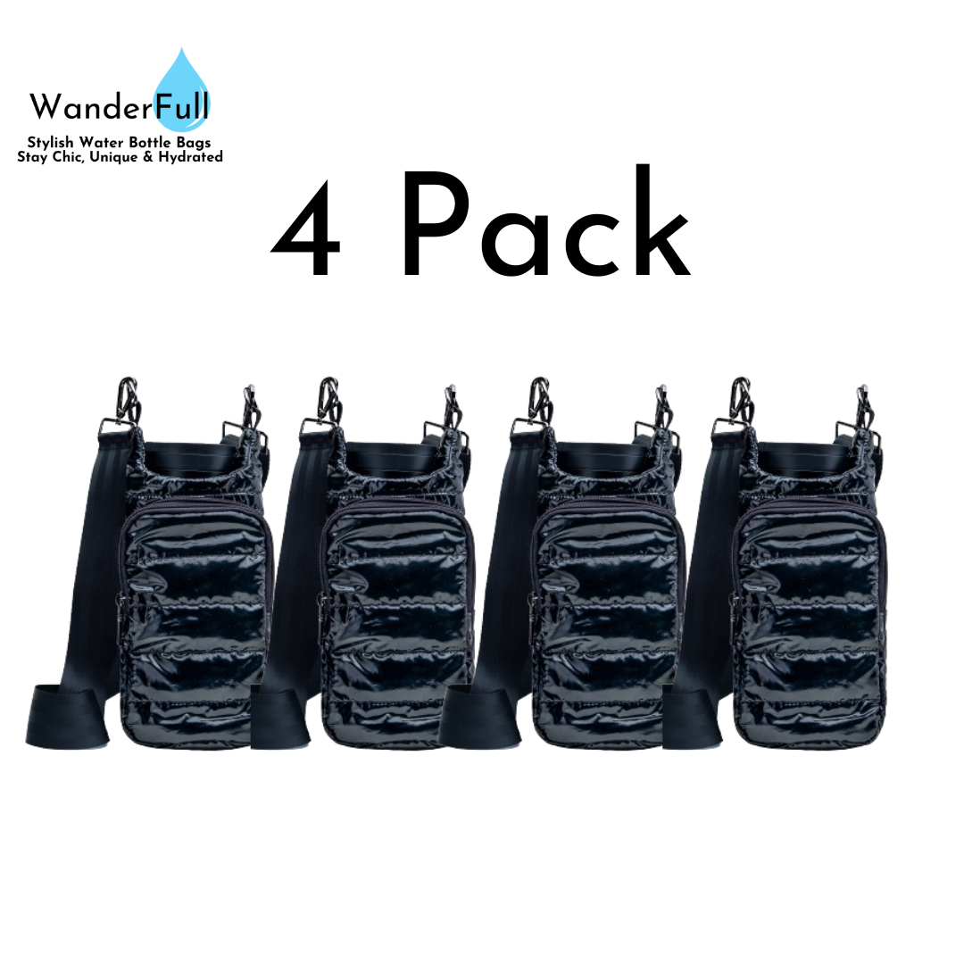 Wholesale Packs - Black Glossy HydroBag with Black Strap