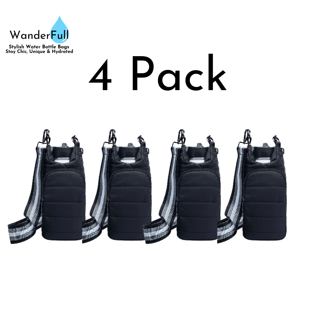 Wholesale Packs - Black Matte HydroBag with Gray/Black/White Strap